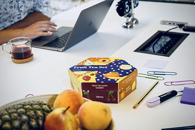 ACORUS Fruit Luxury Tea Set - Assorted Fruit and Herbal Teas Box, Tea Gift Sets, Large Variety Pack, Perfect for Refreshing Iced Drinks, Sampler 6 Flavors, 60 Bags