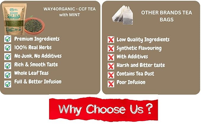 CCF Tea (Cumin, Coriander, Fennel) with Mint - Digestive Tea to Support Natural Detoxification 8 Ounces (Pack of 2)