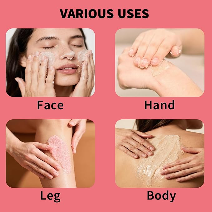 Strawberry Body Scrub Gift Set - 35 Packets & 2 Pcs Exfoliating Gloves,Exfoliating & Moisturizing Sugar Scrub for Face & Body, Self Care Gifts for Women