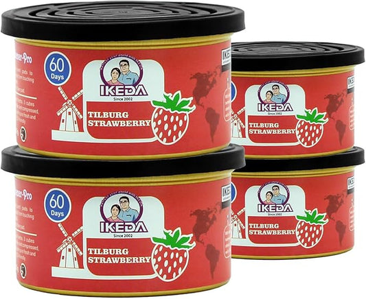 IKEDA Car Air Freshener & Car Odor Eliminator for Auto or Home,Office, 60 Days Long Lasting Scent Cans Freshener, 1.5 Oz Each, 4 Cans, Strawberry