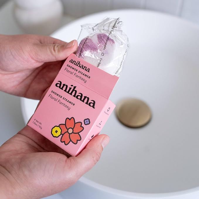 ANIHANA Shower Steamers 4 Pack, Paraben Free, Cruelty Free, Refreshing Floral Fantasy Scent, 1.76 oz Each