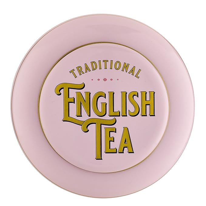 New English Teas Vintage Victorian Tea Caddy with 80 English Teabags (Rose Pink)