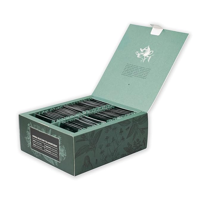ACORUS Herbal Selection Tea Set, Natural Herbal Tea Variety Pack, Assorted Tea Box, Tea Gift Set of 4 Different Teas, Herbal Tea Sampler of 56 Tea Bags Individually Wrapped