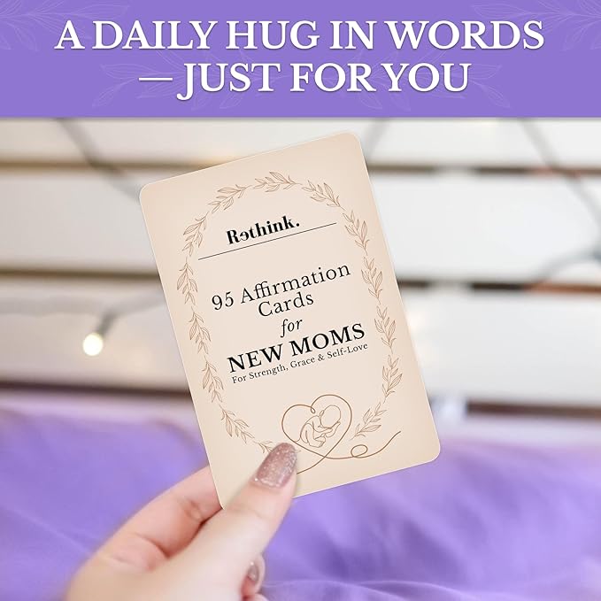 QUOKKA Rethink 95 Affirmation Cards for New Moms – Daily Support Deck for Strength, Self-Love, Grace and Mindful Motherhood – Thoughtful Gift for First-Time and Experienced Moms