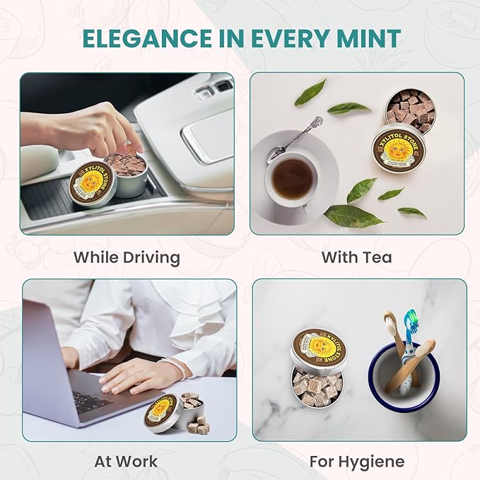 Xylitol Stone Sugar Free Candy - Vegan & Keto Friendly Unique Hard Candy Sugar-Free - 100% Natural Flavor Candies - Gluten Free & Non-GMO Breath Freshener Low Calorie Mints - Coffee (Pack of 1)