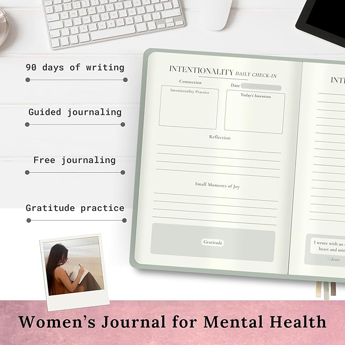 Journal for Women: Mental Health Journal with Prompts for Mindfulness, Anxiety Relief, Self Care & Gratitude: 90-Day Reflection Gift Notebook for Her