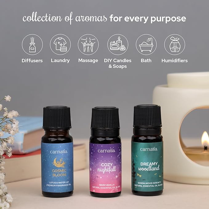 Carnatia Christmas Aroma Oil Set – 6 Cozy & Uplifting Scents for Diffusers, Relaxation & a Warm, Inviting Atmosphere | Festive Essential Oils for Home & Holiday Gifting!