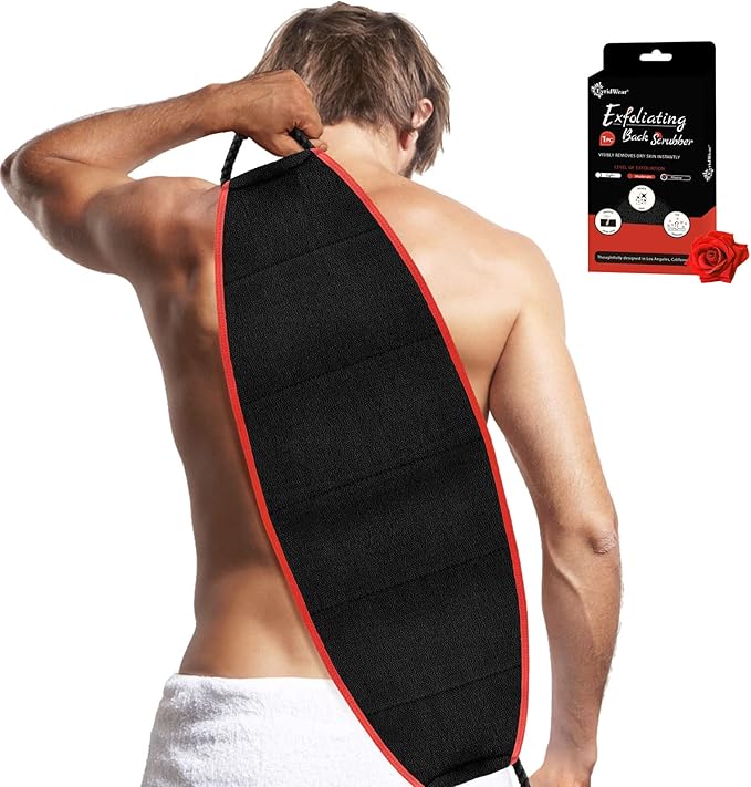Evridwear Exfoliating Body Scrubber with Handles Back Washer Back Scrubber for Shower Bath Dry Skin Whole Body Deep Clean Men Women(Heavy)