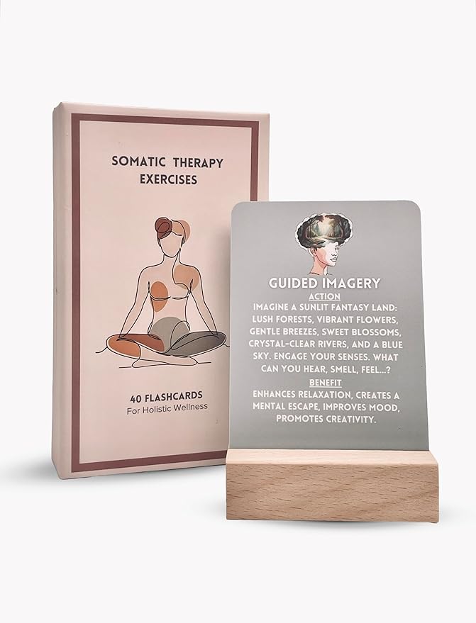 40 Somatic Therapy Exercise Cards - Mindfulness and Coping Skills Cards for Anxiety and Stress Relief | Emotional Healing, Grounding and Meditation Tool for Body Awareness | Perfect Self-Care Gift