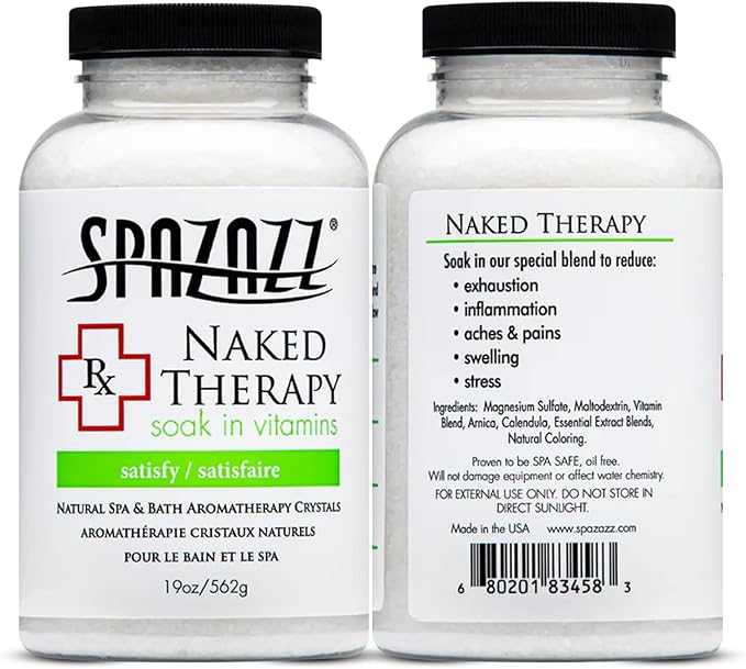 Spazazz Hot Tub Aromatherapy Bath Salt Crystals 2 Pack- Happy and Naked Therapy 19 oz Jars Plus a Spazazz Rubber Duck- Relaxing Hot Tub Aromatherapy Bath Salts- Safe for All Spa and Hot Tub Equipment