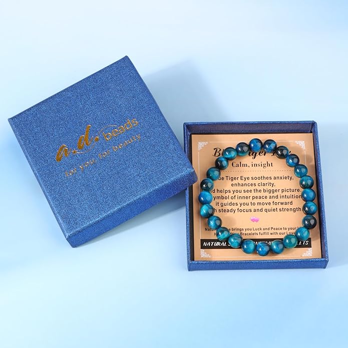 AD Beads 4mm6mm8mm10mm Handmade Bracelet - Natural Gemstone for Peace and Tranquility - Meditation, Yoga, Healing and Energy Gift for Unisex