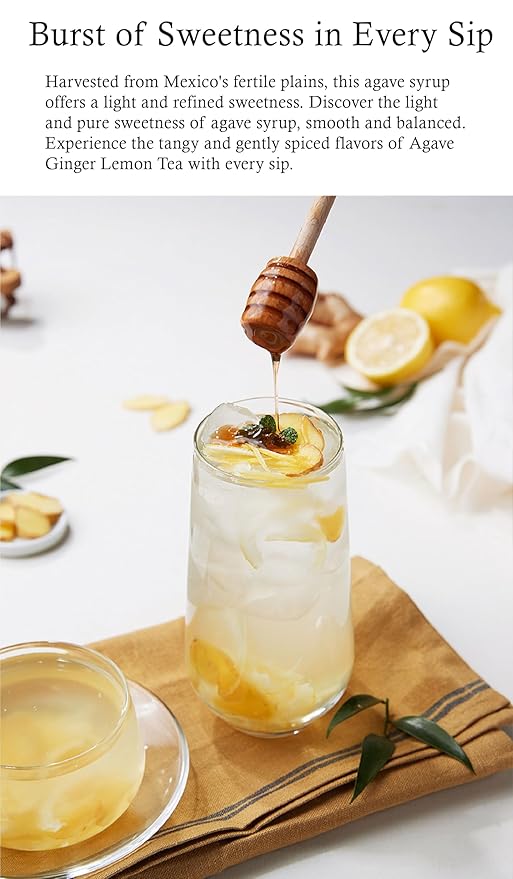 Damtuh Agave Ginger Lemon Tea – Natural Flavor, No Artificial Ingredients, Perfect for Hot or Iced Tea, Jam, or Salad Dressing – 2.2lb, 1000g (Pack of 1)