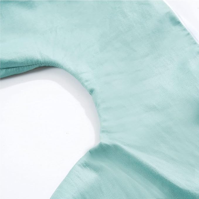 Buckwheat Hulls Neck Pillow, U Shaped Travel Pillow Portable Pillow Support for Neck Shoulder, for Side Back Stomach Sleeper with Washable Pillowcase (12x12 inch,Blue)