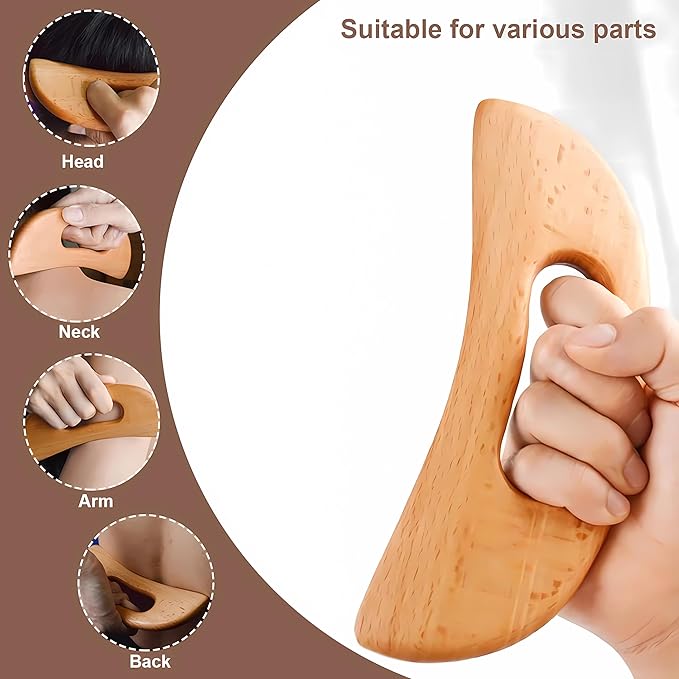 8-in-1 Wood Therapy Massage Tools, Lymphatic Drainage Massager Maderoterapia Kit, Wooden Massager Body Sculpting Tools for Muscle Pain Relief, Anti-Cellulite, Body Contouring and Shaping