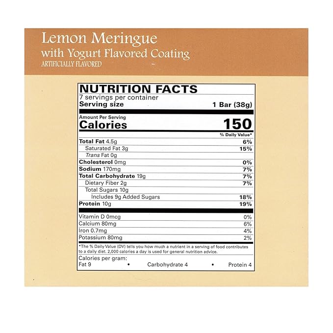 Nutmeg State Nutrition High Protein Bars, 7 Servings Per Box (1 Box (7 Servings), Lemon Meringue)