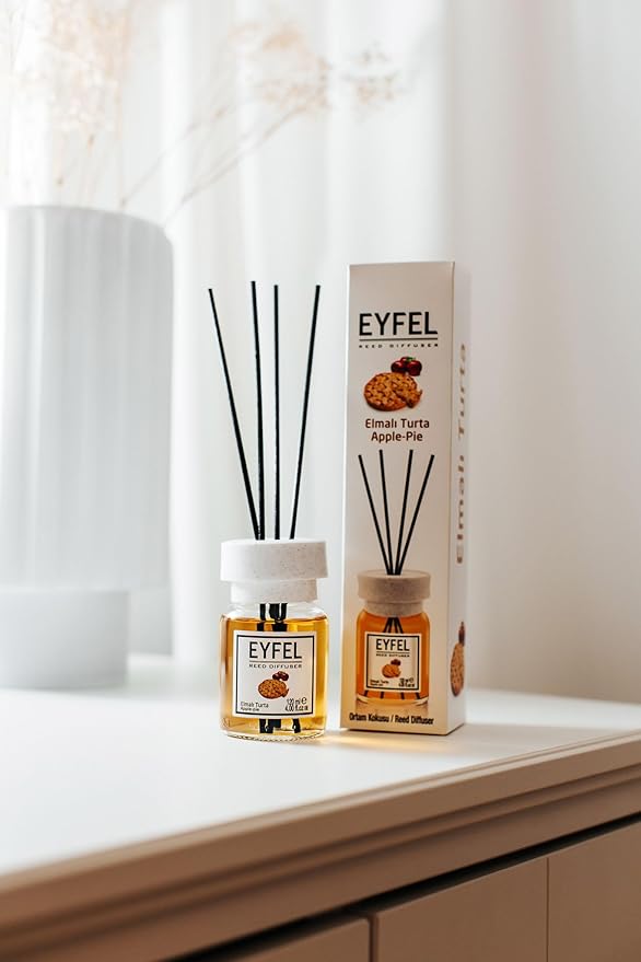 EYFEL Reed Diffusers for Home – Apple Pie Reed Diffuser Set 4.05 fl oz Oil Diffuser Sticks, Bathroom Diffuser, Home Fragrances, Scented Sticks, Home Décor
