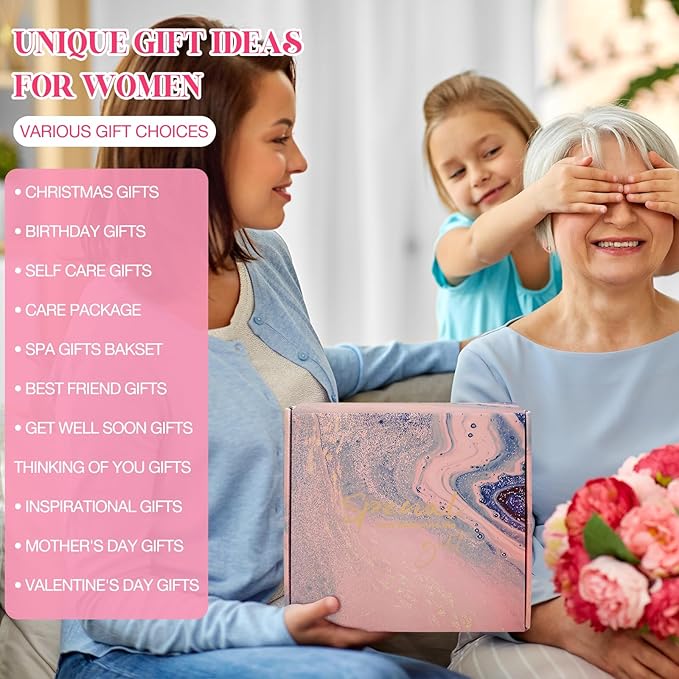 Birthday Gifts for Women - Self Care Gifts, Get Well Soon Gifts for Women, Unique Relaxing Spa Gifts Basket with Flannel Blanket, Tumbler, Socks, Soap & Candle, for Grandma Sister Mom, Wife, Her