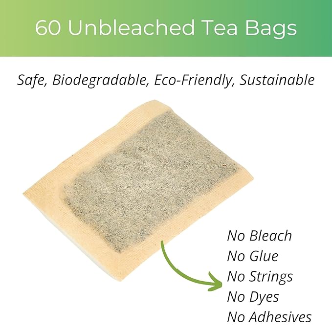 Organic Jasmine Green Tea Bags| 50 Count Unbleached ECO-Conscious Jasmine Tea Bags| VitalForest Te Verde Organico Natural Green Tea Loose Leaf| Canister Pack for Freshness