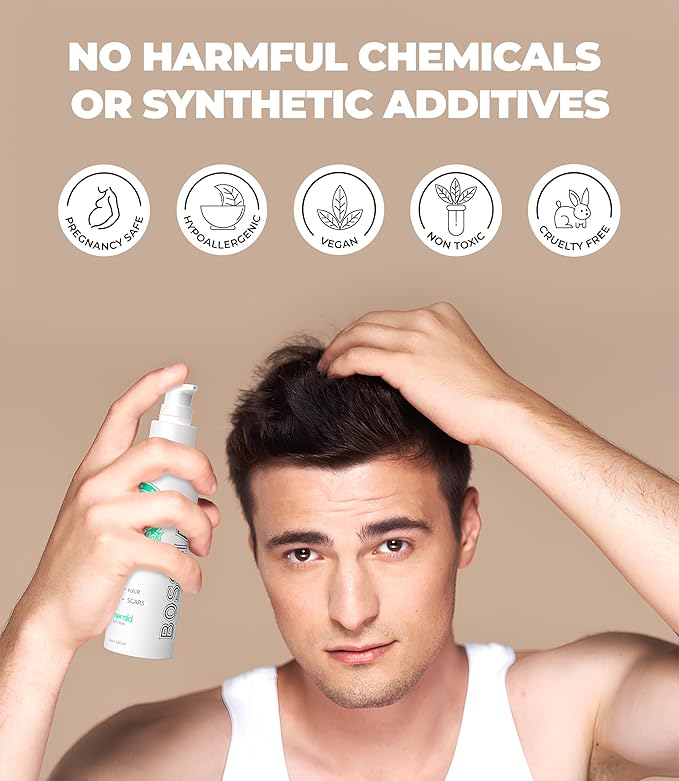 Bossman Skin, Scalp, and Hair Oil for Men & Women - 4 oz Moisturizing Body Oil - Emerald (Green Tea) Scent - Anti-aging, Hydrating, Scar Reducing Solution with Olive, Sunflower, Vitamin E