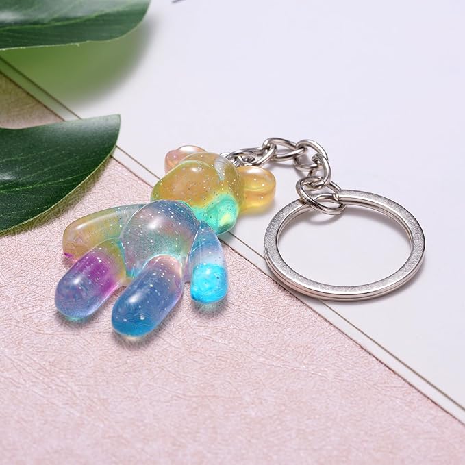 Pocket Bear Hug, Anxiety Relief Gifts for Women Men, Mental Health Positivity Gifts for Anxious Friend, Thinking of You Gift, Comforting Gift for Son Daughter Back to School, Rainbow Blue