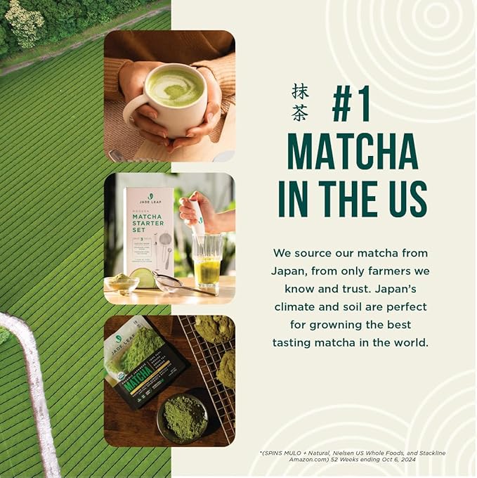 Jade Leaf Matcha Organic Ceremonial Grade Matcha Green Tea Powder - Authentic Japanese Origin - Teahouse Edition Premium First Harvest (3.53 Ounce)
