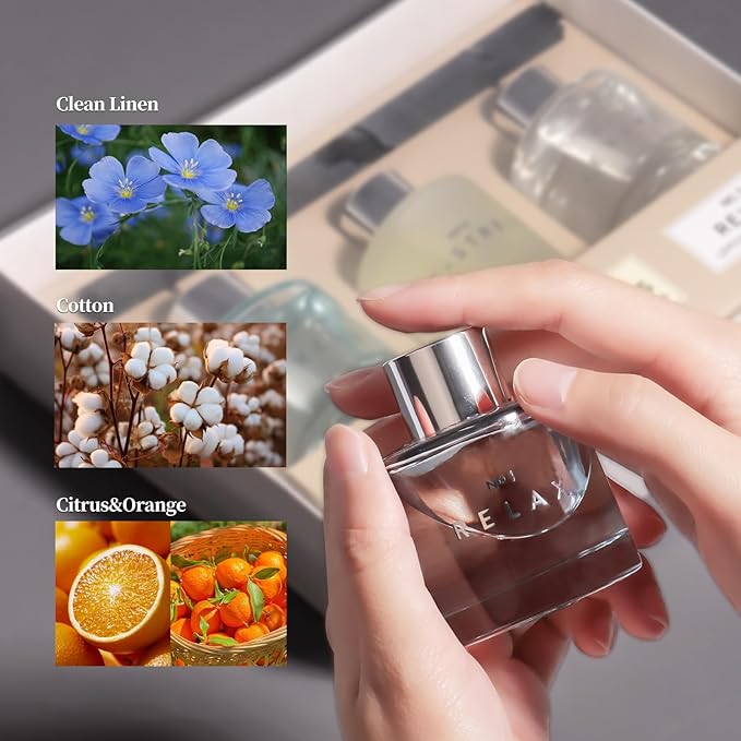 3 Pack Fragrance Reed Diffusers, 50ML Clean Linen Cotton Citrus Orange Aromatherapy Diffuser Set with 12 Black Fiber Sticks,Air Freshener for Bedroom Bathroom Office