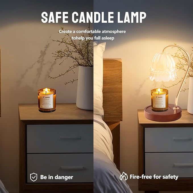 GEEZO Fragrance Candle Warmer Lamp,Electric Candle Warmer with Timer & Dimmer,Mom Christmas Birthday Gifts for Women, House Warming Gifts New Home Bedroom Decor