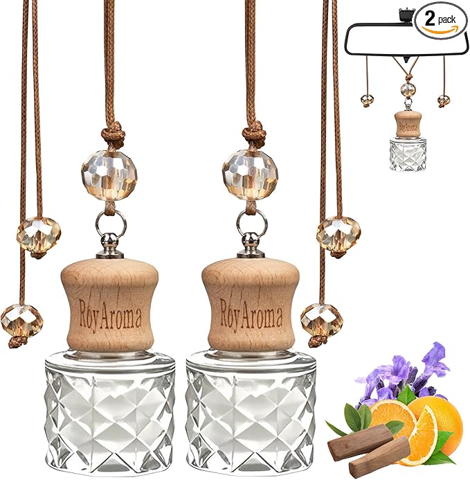 Hanging Car Air Fresheners, 2 Pack Long Lasting Automotive air fresheners up to 30-45 Days, Non Toxic Natural Fragrance Car Diffuser Freshener for Cars, Home,Office- Cool Ice