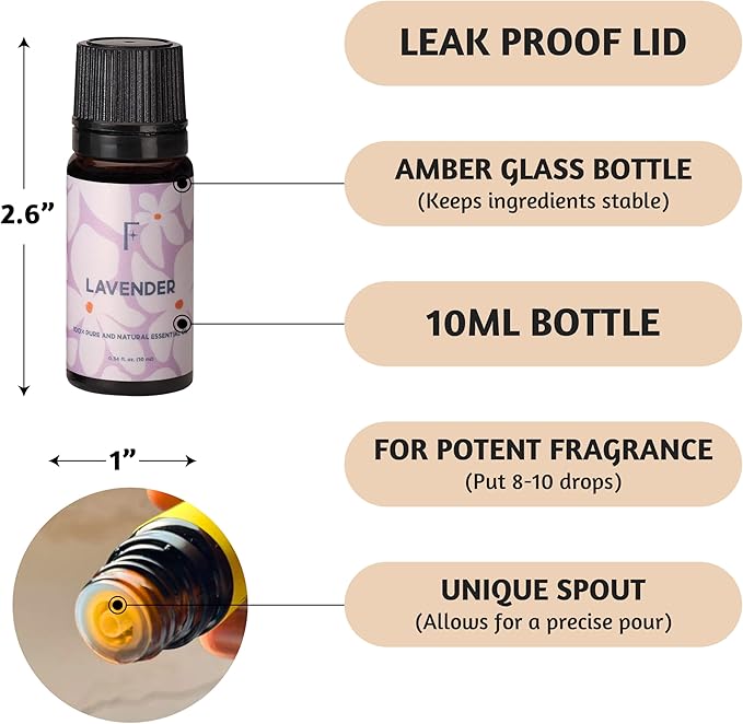 Folkulture Pure Essential Oils for Diffuser Oil | Jasmine & Lavender Essential Oils Set of 2 Fragrance Oil | Diffuser Scents for Home | Diffuser Essentials, Fragrance