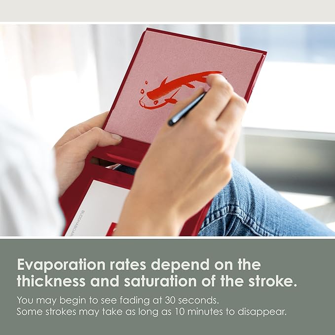 Mini Buddha Board Art Set: Water Drawing Writing Board w/ Mini Water Brush for Mindfulness & Meditation – Zen Based Drawing Board - Painting & Art Supplies – Ideal Relaxation Gifts (5” x 5”, Red)