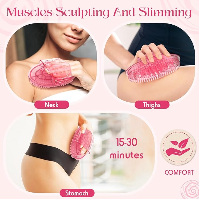 2 Pcs Meridian Massage Brush Magnetic Full Body Meridian Brush Beauty Salon Massage Tools for Full Body SPA Massager Relaxation(Pink)