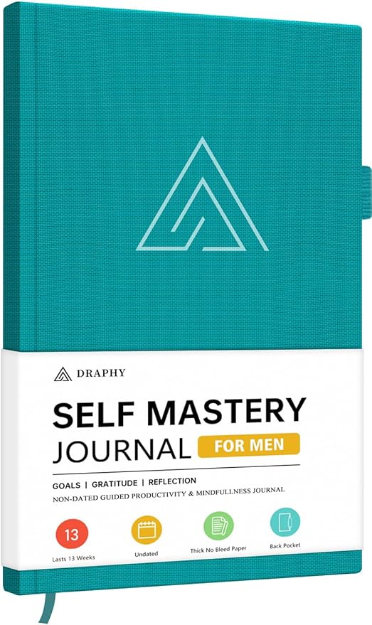 Self-Mastery Journal for Men - Gratitude and Productivity Journal for More Happiness, Positivity, Growth, Mindfulness, Self Care and Reflection - Guided Inspirational Journals for Men & Women