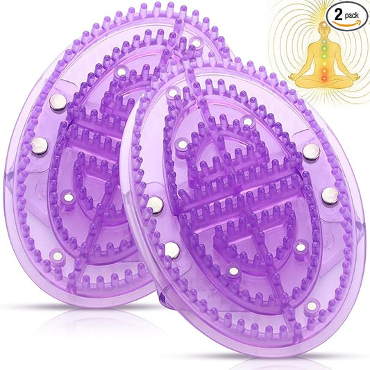 2 Pcs Meridian Massage Brush Magnetic Full Body Meridian Brush Beauty Salon Massage Tools for Full Body SPA Massager Relaxation (Purple)