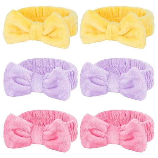 Casoty 6 Pcs Spa Headband, Hair Band for Washing Face, Cheetah Makeup Headband, Skincare Headbands, Soft Fleece Hairband for Face Washing Yoga