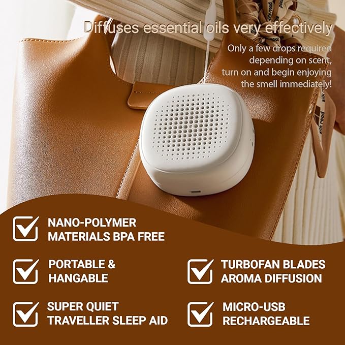 Travel Sized Portable Mini Diffuser for Essential Oils Multifunction Waterless Mini Car Aromatherapy Diffuser