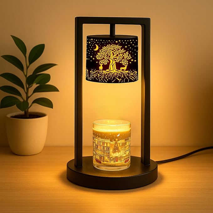 Candle Warmer Lamp with Timer Wax Melt Warmer for Scented Jar Candles Candle Lamp Warmer Gifts for Mom, House Warming Gifts New Home Office Dorm Room Fall Decor(Tree of Life)