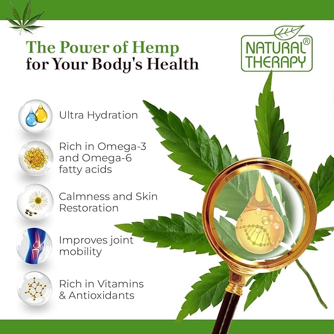 Natural Therapy Hemp & Coffee Salt Scrub – Exfoliating Body Scrub for Women – Moisturizing and Nourishing Skin – with Pure Oils and Dead Sea Minerals (23.28 Oz)