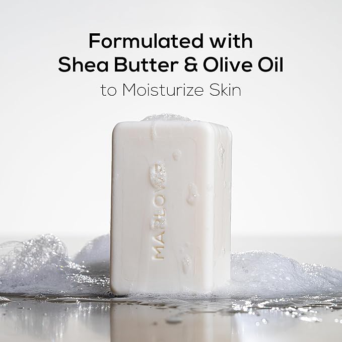 MARLOWE. No. 105 Bar Soap for Men 7 oz (3 Bars) Moisturizing Body Soap, Nourishing & Refreshing with Natural Extracts, Shea Butter, Olive Oil & Green Tea Extracts, Original Sage & Fir Scent