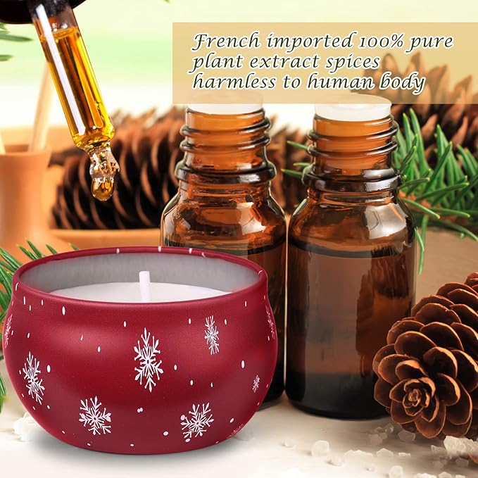 Christmas Scented Candles Gifts for Women, Soy Wax Candles with Essential Oils Aromatherapy Candles for Home Scented, Stress Relief, Bath,Yoga, Christmas Thanksgiving Gift, 6 PCS
