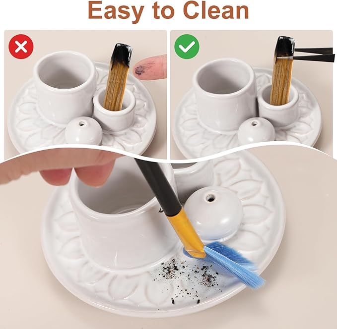 uxcell Incense Burner, 4 in 1 Ceramic Incense Holder Santo Holder Ash Catcher & Candle Holder Decorative Bowl for Meditation Stick Aromatherapy Yoga, Blue