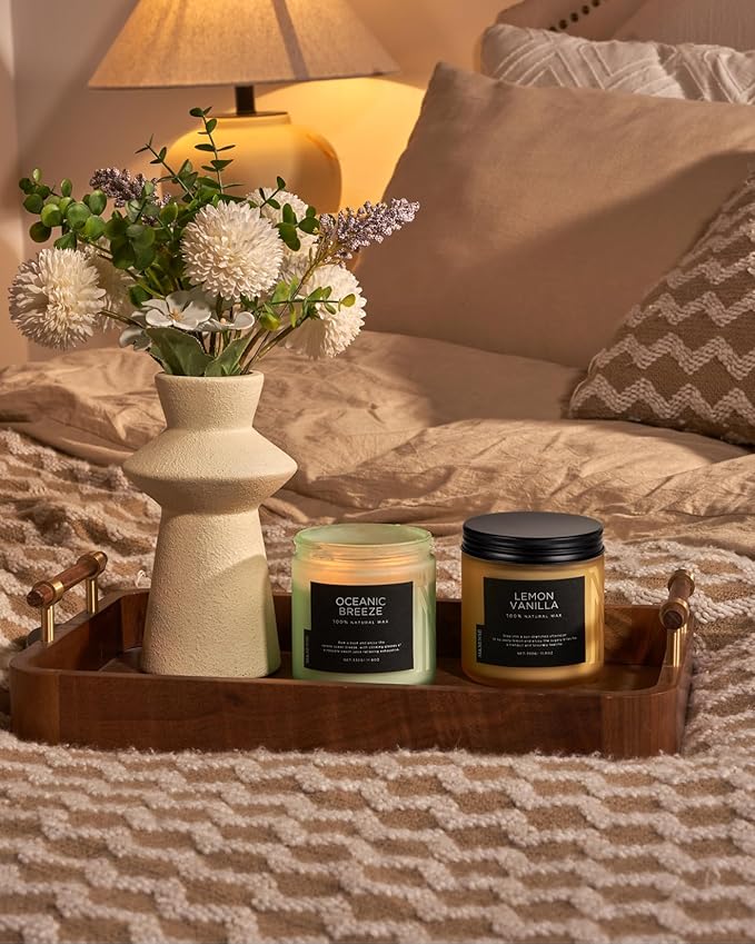 M&SENSE Candle Oceanic Breeze Scented, 11.6oz 70 Hour Long Lasting 2 Wick Pineapple & Mango Scent Natural Soy Candles for Home Scented, Stress Relief Gifts for Women/Men