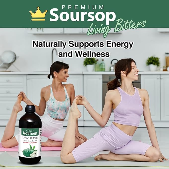 HERBOGANIC Premium Herbal Soursop Bitters Liquid – 16oz Pack of 2 | Organic Herbal Living Bitters with Soursop | Natural Detox, Digestive & Immune Support