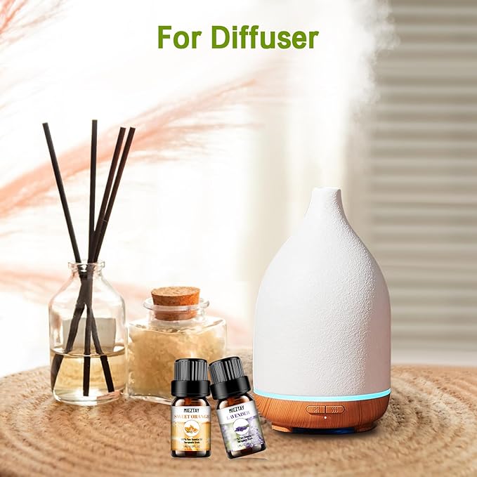 Essential Oils Set - 10x5ML Premium Essential Oil Kit for Candle Making, Diffusers, Massages, Aromatherapy, Skin Care - Lavender, Eucalyptus, Peppermint, Tea Tree, Sandalwood Aromatherapy Oils