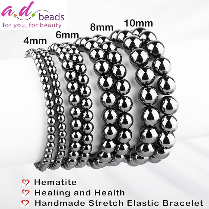 AD Beads 4mm6mm8mm10mm Handmade Bracelet - Natural Gemstone for Peace and Tranquility - Meditation, Yoga, Healing and Energy Gift for Unisex