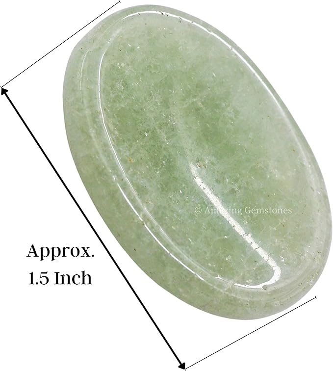 Amazing Gemstone Green Aventurine Worry Stone Crystals and Healing Stones - Worry Stones for Stress Relief Gifts - Piedra Crystal Fidget for Meditation - Unique Stocking Stuffers and Birthday Gifts
