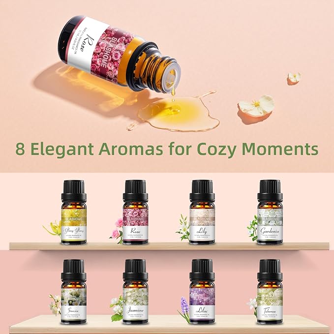 Women Essential Oils Set | 8 Pcs Autumn Essential Oils for Diffusers for Home, Fragrance Oil for Candle, Aromatherapy Gift Set | Pumpkin Pie, Cinnamon, Apple Cider, Vanilla, Fall Leaf & More
