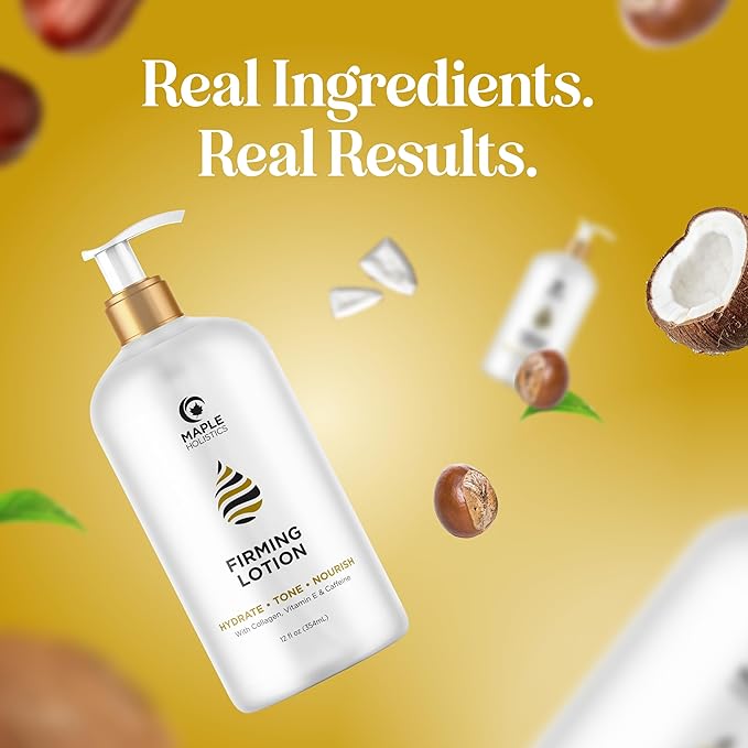 Skin Firming Body Lotion for Women - Caffeine & Collagen Body Lotion with Hyaluronic Acid for Dry Crepey Loose Skin and Cellulite - Skin Firming and Tightening Lotion for Belly Bum Chest & Thighs