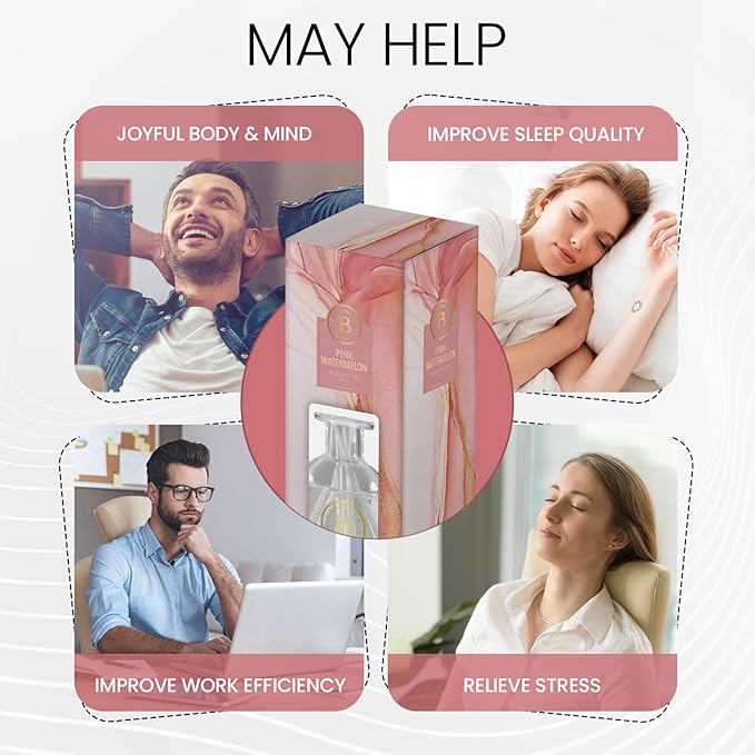 Brooklyn Fragrance Co. Marble - Long Lasting Scented Aroma Diffuser – Pink Watermelon Air Freshener for Home- Fragrance Diffuser for a Large Room - 100ML