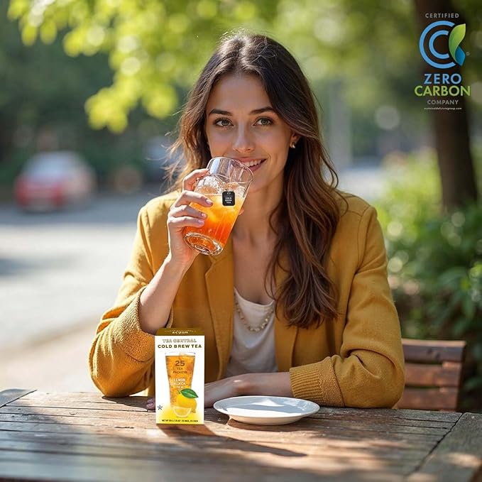Life Plus Style Gourmet TEA CENTRAL Lemon Black Tea with Organic Ceylon Black Tea Lemon Unsweetened Iced Tea Refreshing Tea Beverages Natural Flavored Cold Brew Everyday Wellness Iced Drink 25 Tea Bags