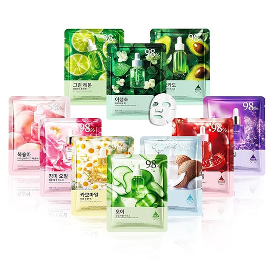 10PCS Hydrating Facial Sheet Mask,Moisturizing Face Masks Skincare Gift Set,Long Lasting Face Mask Skin Care & Facial Mask Kit for All Skin Types 21